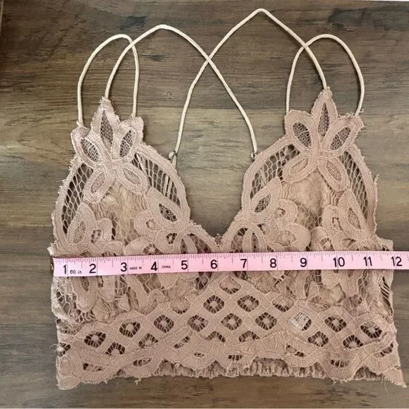 Free People Nude Adella Longline Bralette size S - Picture 5 of 7